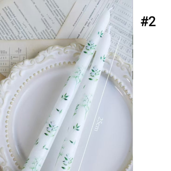 25cm Printed Taper Candles– Set of 2