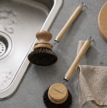 Long-Handled Pot Brush | Kitchen Cleaning Scrub Brush with Hanging Loop