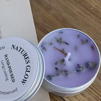 Dried Flower Scented Candle in Silver Tin