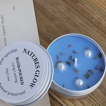 Dried Flower Scented Candle in Silver Tin