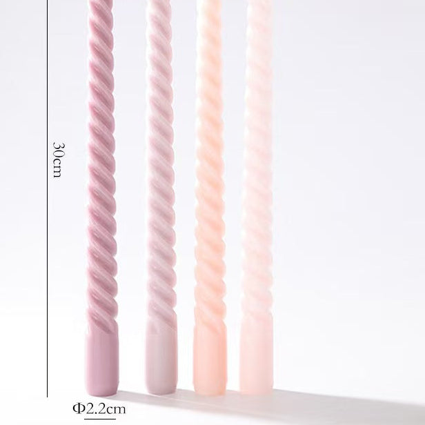 30cm Spiral Tapered Candle – Set of 4