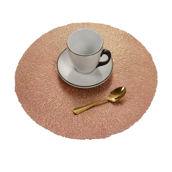 Gold Foil PVC Placemat Round Heat Resistant Table Mat
