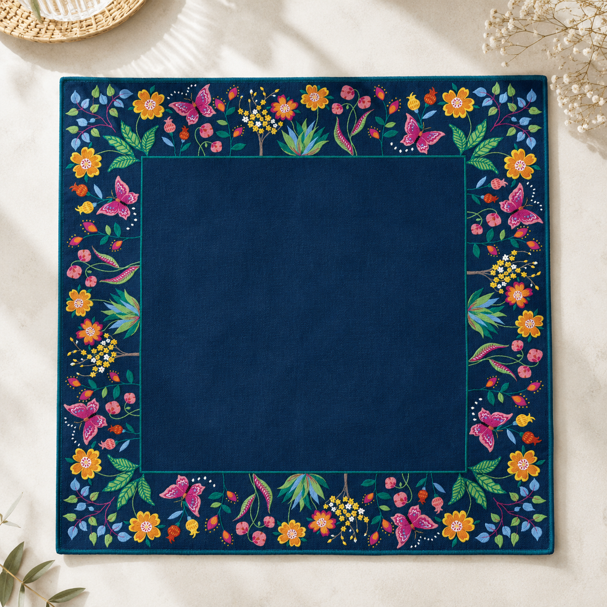 Luxury Blue Mahjong Table Mat – Waterproof Oil-Resistant Premium Game Table Cover