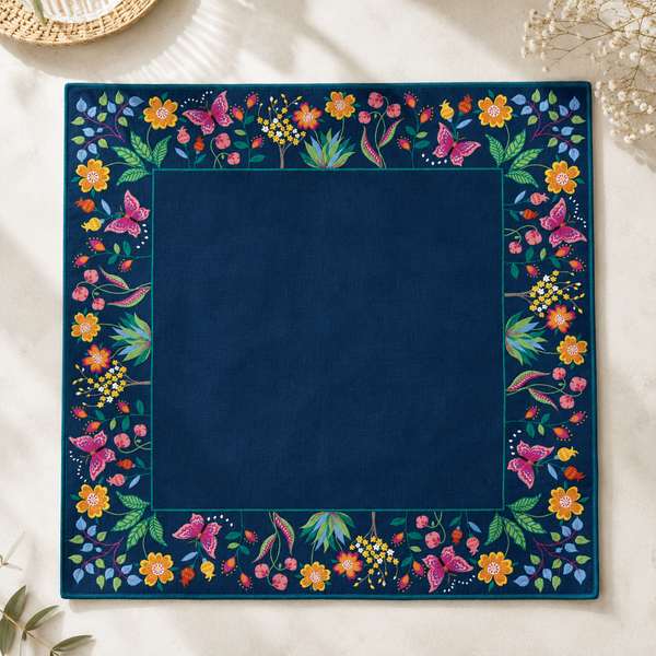 Luxury Blue Mahjong Table Mat – Waterproof Oil-Resistant Premium Game Table Cover