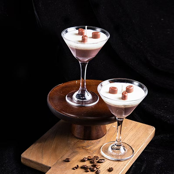 Coffee Scented Candle in Stemmed Cup