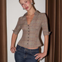 Heritage Check Tailored V-Neck Blouse