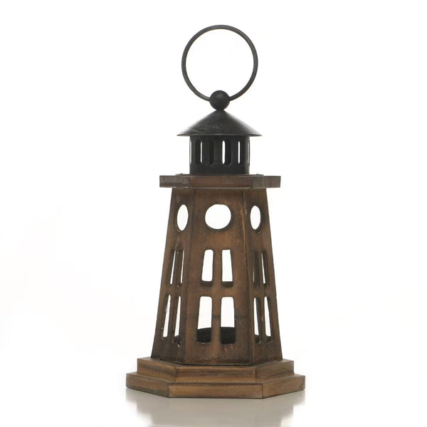 Vintage American Iron and Wood Candle Holder