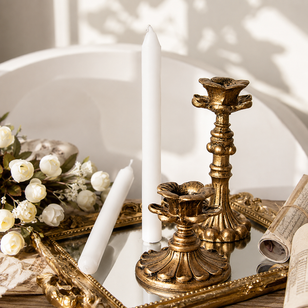 Vintage Gold Candle Holder – French Inspired Wedding & Home Décor