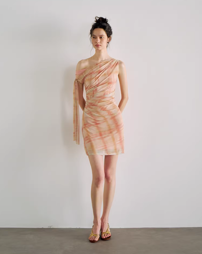 Amber Drape One-Shoulder Set