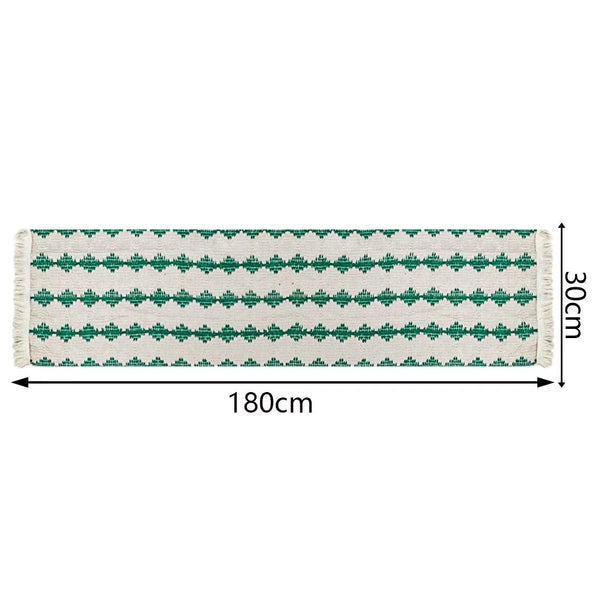 Christmas Striped Table Runner Woven Holiday Table Decor