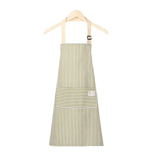 Cotton Linen Apron for Women, Cute Sleeveless Kitchen Smock with Front Pocket