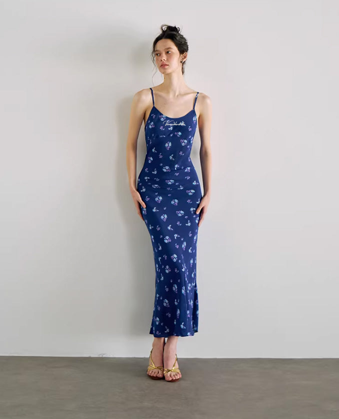 Azure Escape Open-Back Maxi Dress