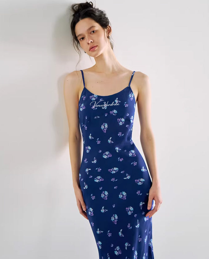 Azure Escape Open-Back Maxi Dress