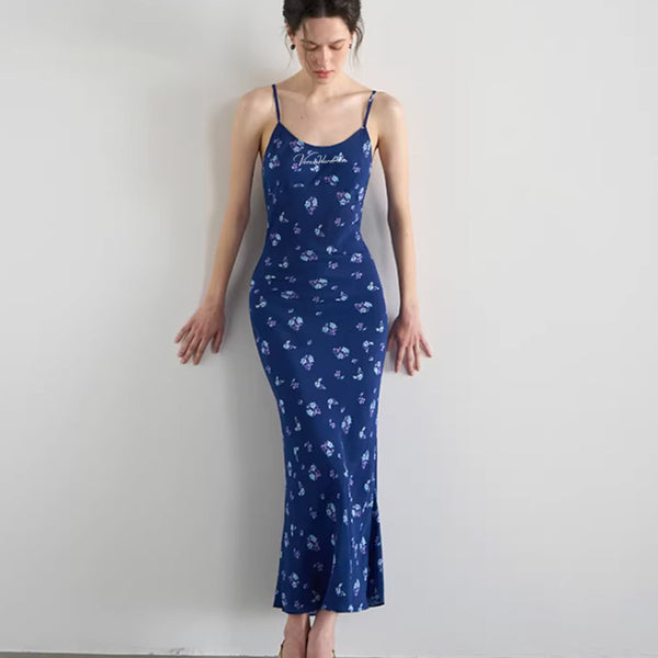 Azure Escape Open-Back Maxi Dress